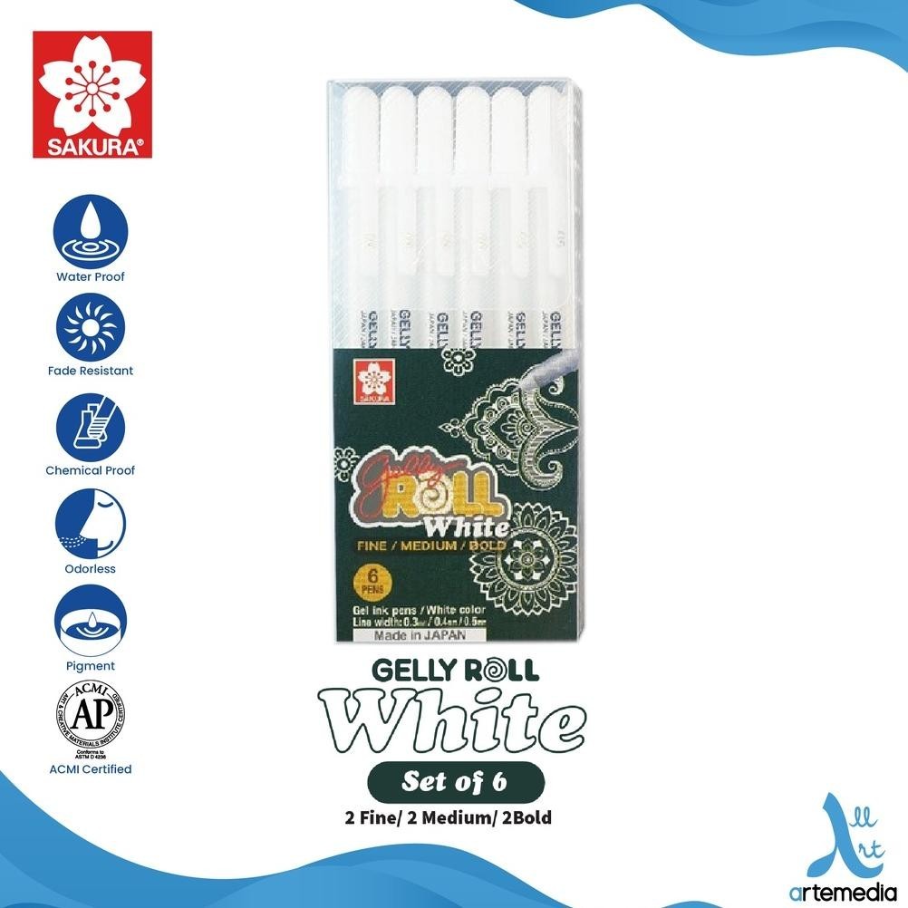

GTU-712 Sakura Gelly Roll White Color Gel Pen Bolpen Terlaris