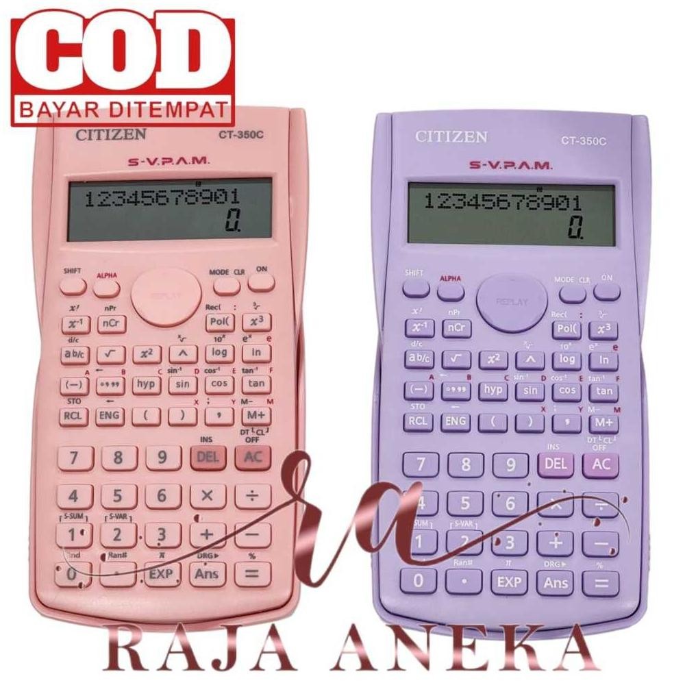 

Am67 Calculator Scientific CITIZEN CT-350C pink ungu pastel lilac Kalkulator anak sekolah trigonometri sin cos tan ct 350 c Warna Cantik Menarik Sale