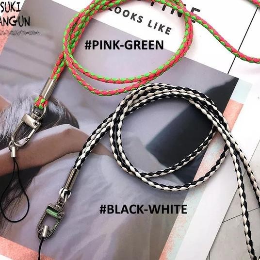 

Tali Lanyard Name Tag Id Card Strap Elastic Leather Dual Color Nt-003