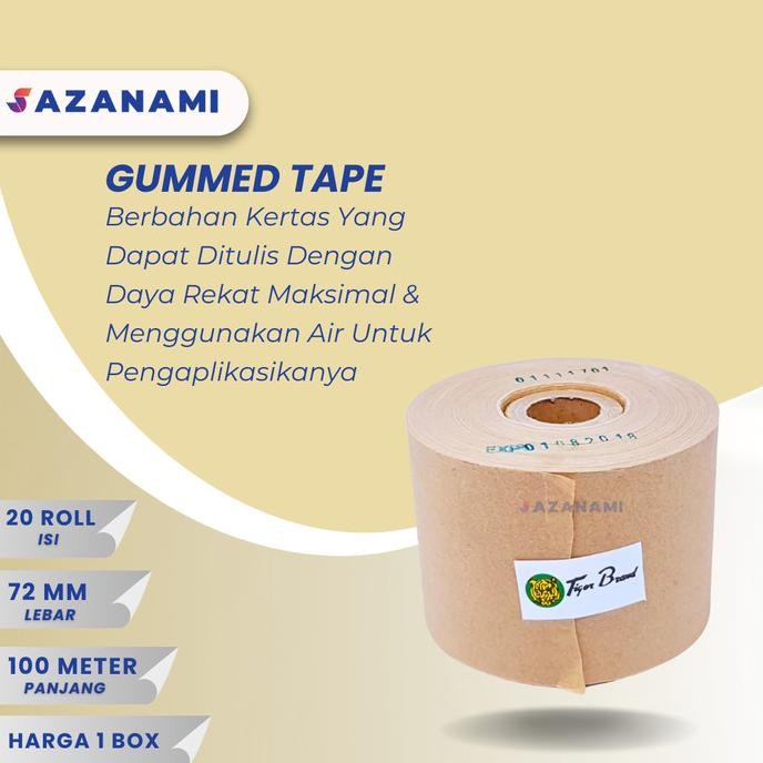 

Update 1 BOX LAKBAN AIR 3" INCH X 100M GUMMED TAPE TIGER CRAFT KRAFT TAPE 20R saz4 Berkualitas