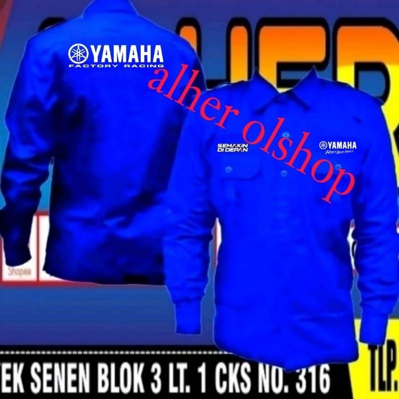 Seragam Kerja // kemeja Yamaha factory racing baju Yamaha factory racing seragam Yamaha factory