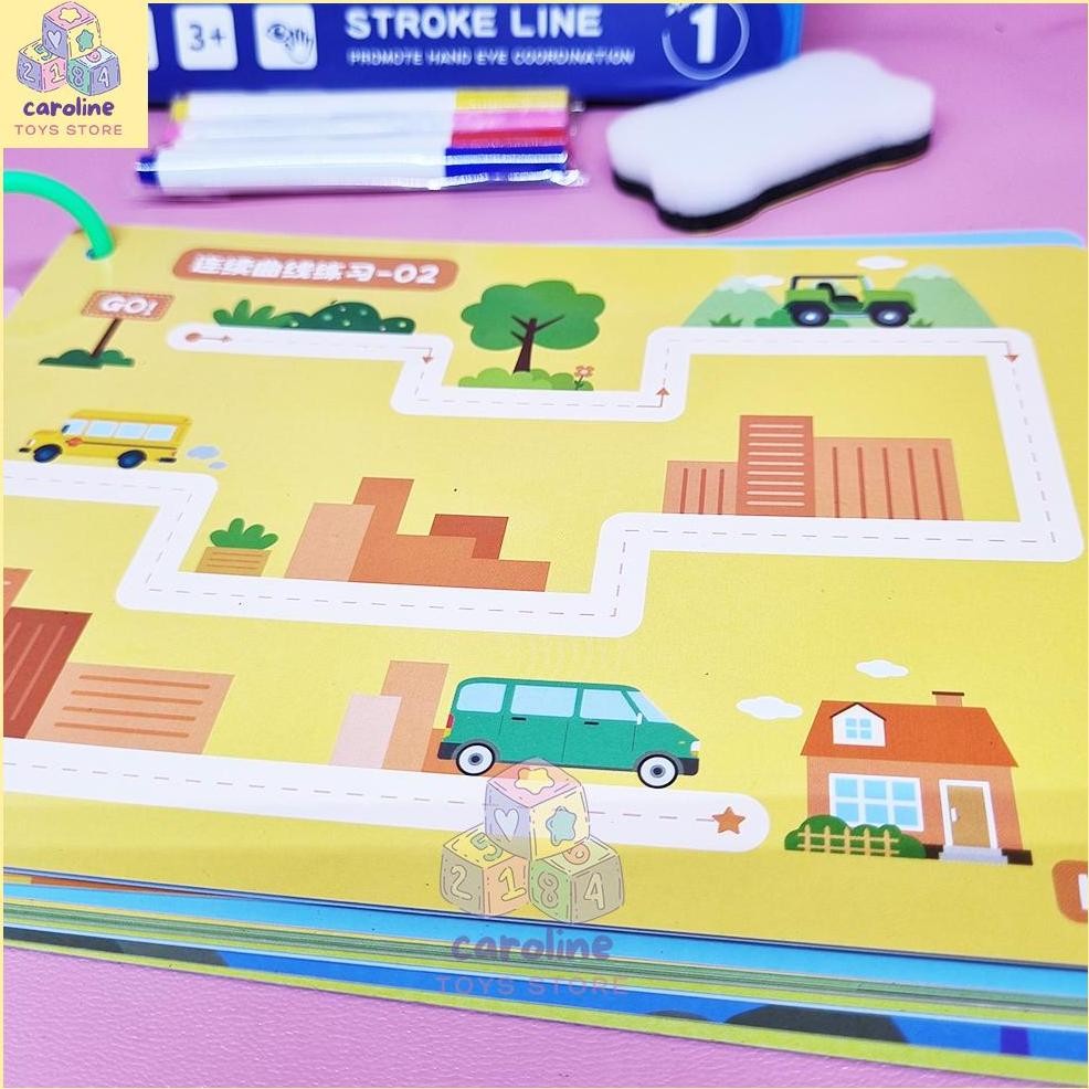 

er-6 Buku Aktivitas Worksheet Anak 2 3 4 Tahun Buku Edukasi Anak Bisa Dihapus Wipe And Clean Activity Original