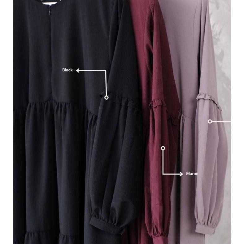 yui-7 [ BEST SELER ] Baju Gamis Remaja Dewasa Zakia Midi Dress Busui Cringkel Premium Imfort M XL Re