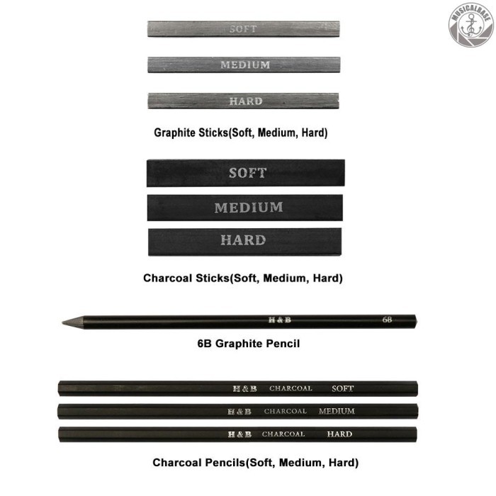 

Azalia H&B 32Pcs /Set Kit Gambar Profesional Sketsa Pensil Sketsa Alat Lukis