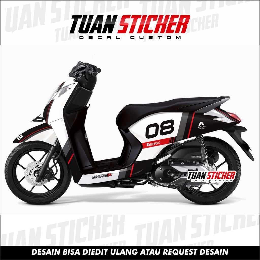 Sticker Striping decal Genio, Decal Honda Genio, Striping Genio, Sticker Honda Genio Whtracing