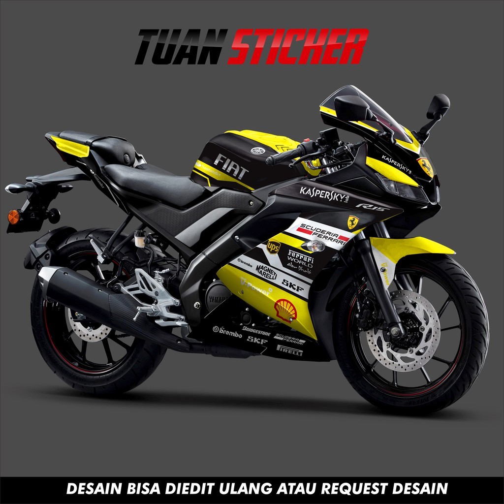 Sticker Striping Decal Yamaha R15 V3, Sticker Decal R15 V3, Sticker R15 , striping R15 V3 Ferrari