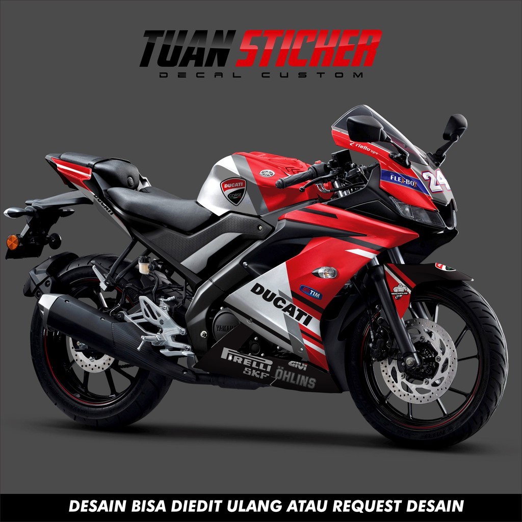 Sticker Striping Decal Yamaha R15 V3, Sticker Decal R15 V3, Sticker R15 , striping R15 V3 Ducati