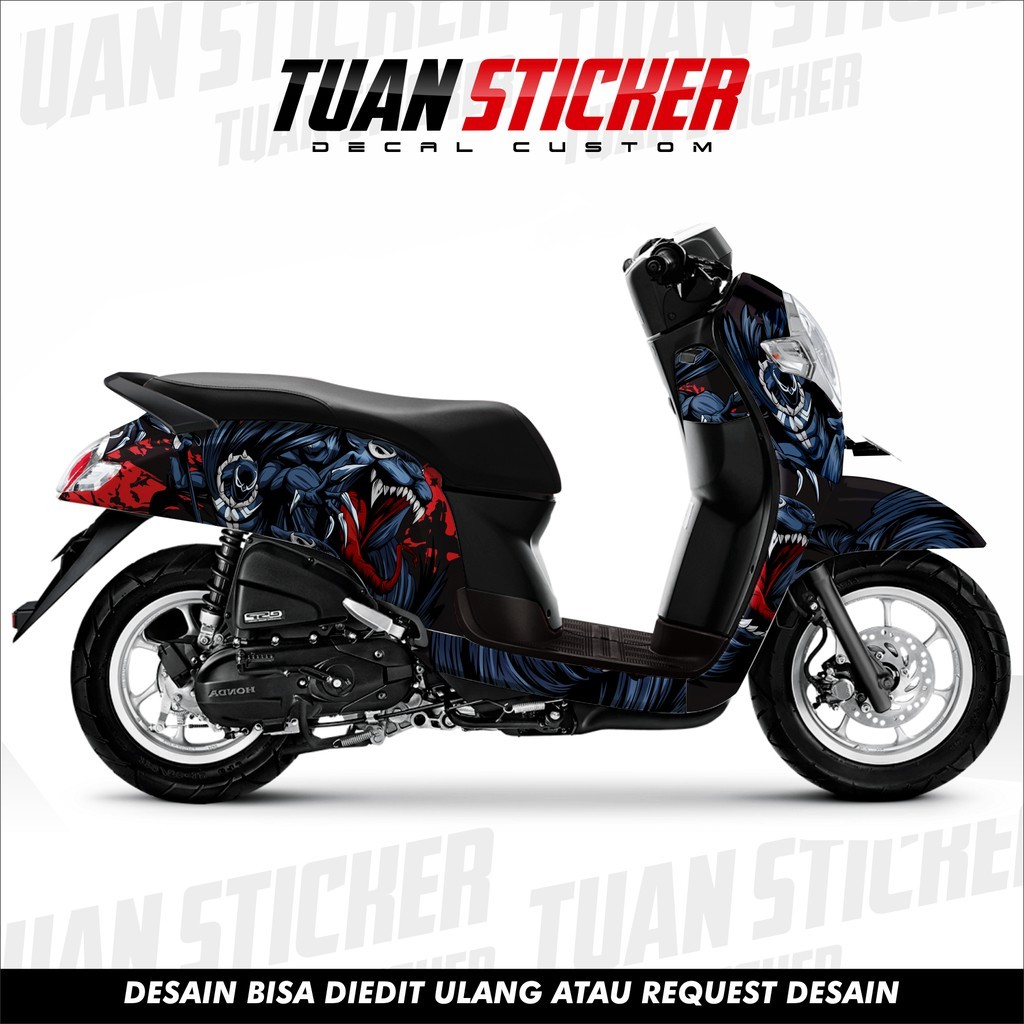 Sticker Striping Decal Scoopy New, decal scoopy, cetak striping decal scoopy black phanter monster