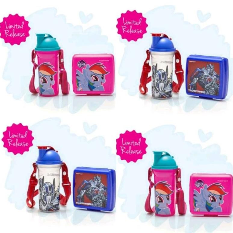 Ow42 Transformer Lunch Set Tupperware / Little Pony Lunch Set / Kids Lunch Set /Upin Ipin Lunch Set 