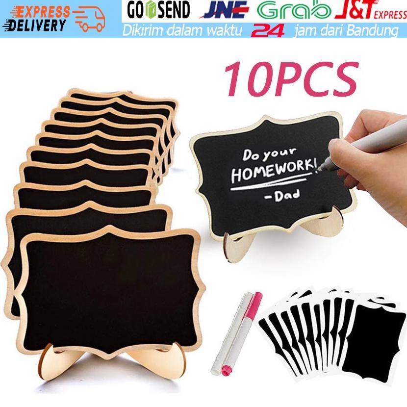 

SPECIAL SET 10PCS Papan Tulis Kapur Kecil / Mini Chalkboard / Papan Kapur Menu Cafe / Papan RESERVED gha-68