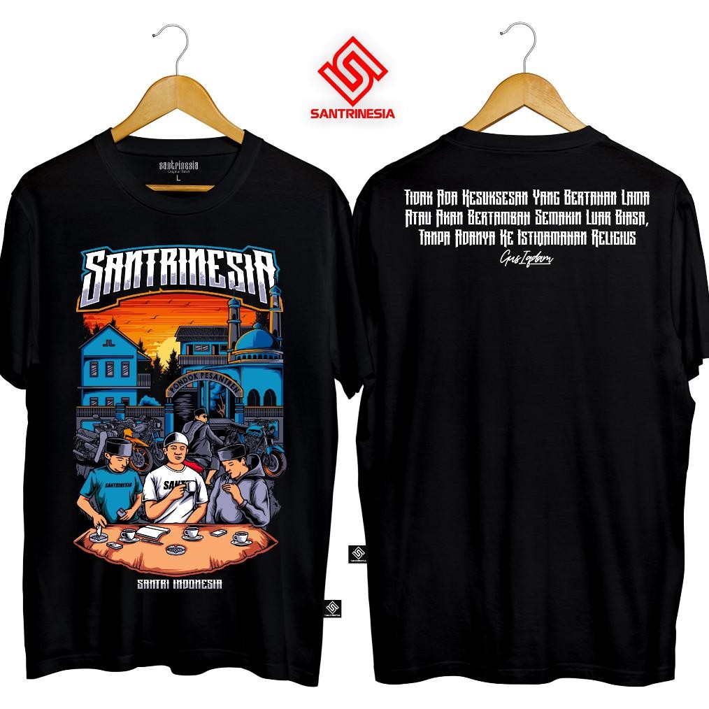 SPECIAL Santrinesia Kaos Baju Santri Keren V9 Nyantri Salafy Kaos Santri Distro T-shirt Tshirt Mondo