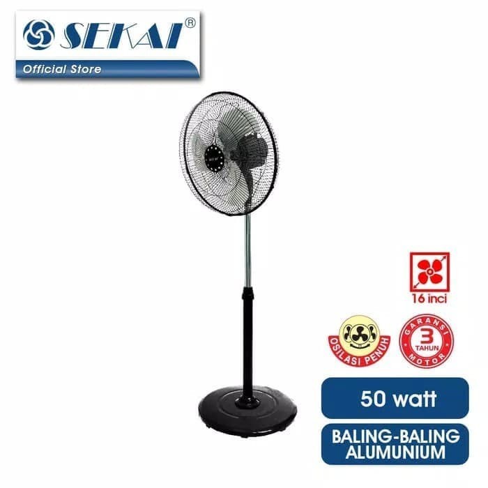 Sekai Stand Fan 16 Inch Hsn 1638 Po/Kipas Angin Besi Berdiri