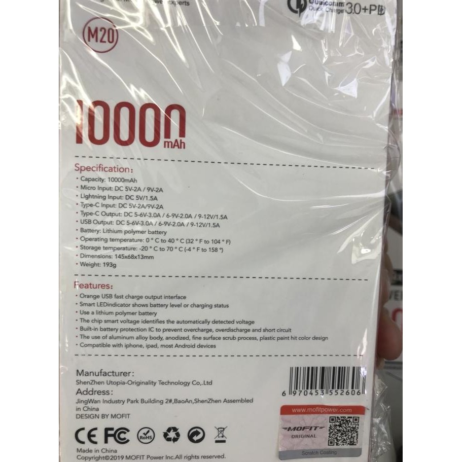 Power Bank Mofit M20 10.000MAH