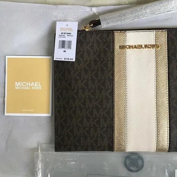 Michael Kors Jetset Travel XL zip clutch Original 100%