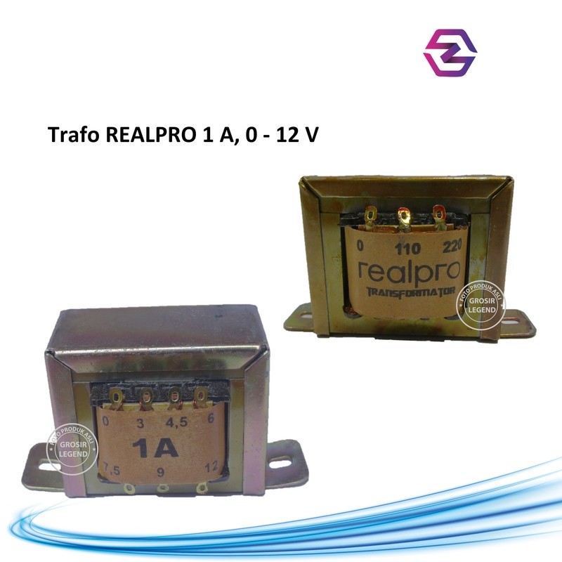 Trafo 1A ampere 0 - 12V non CT engkel Realpro
