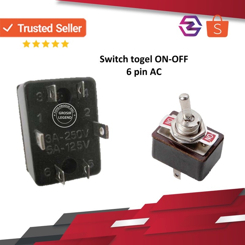 Saklar switch toggle 6 pin on off