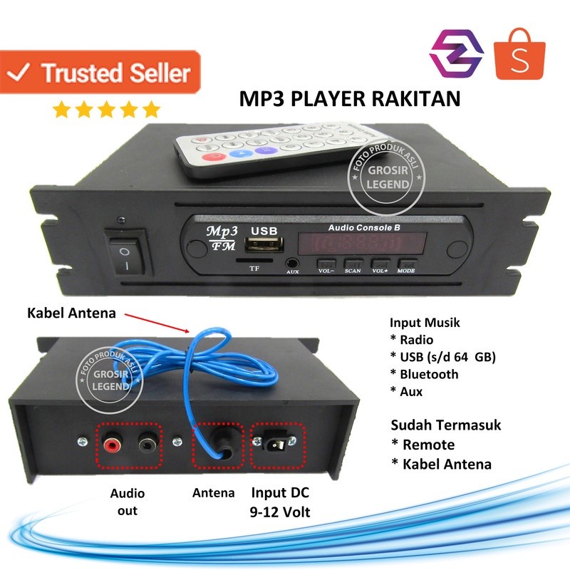 Rakitan USB MP3 FM player amplifier bluetooth