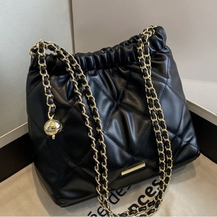 TERUJI Tas Hobo Duo Double Chain CK /Tas wanita tas selempang Cheryl/Tote bag