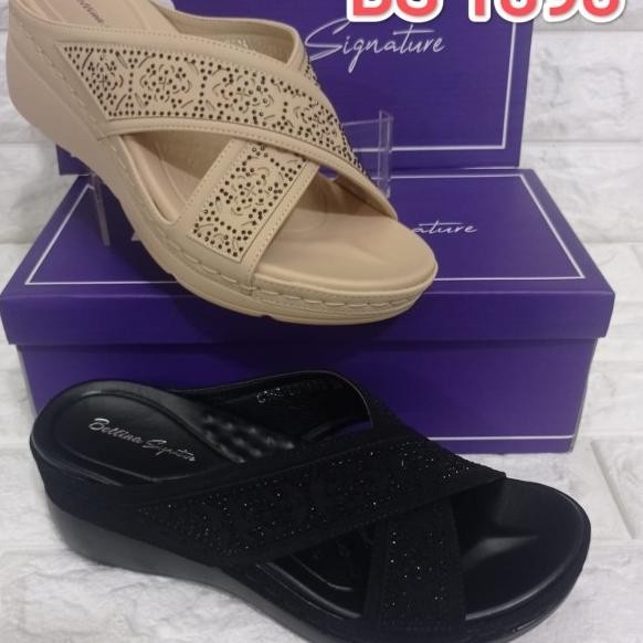 Sandal Selop Wedges Wanita Bettina Bs 1893
