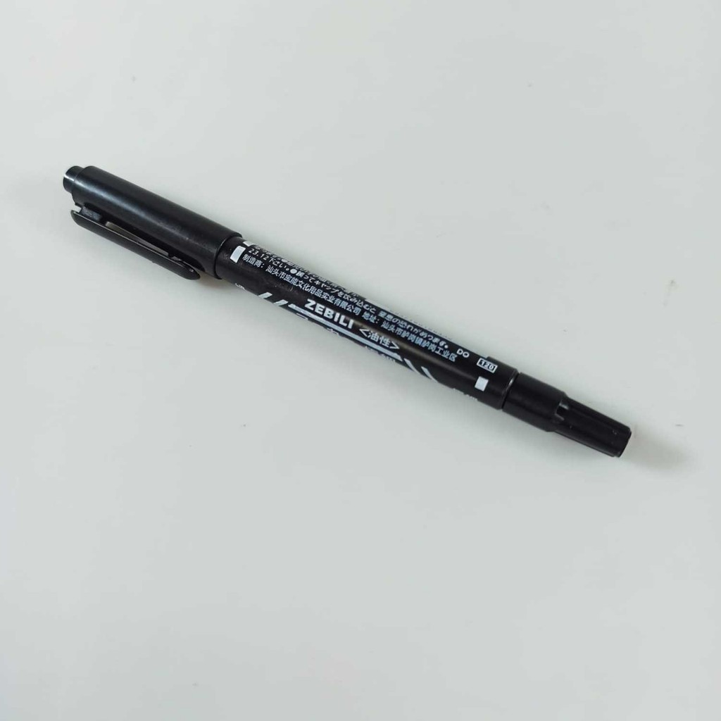 

ZEBILI Pena Spidol Permanen Dual Head Marker Waterproof 0.5 1mm 10PCS Merah