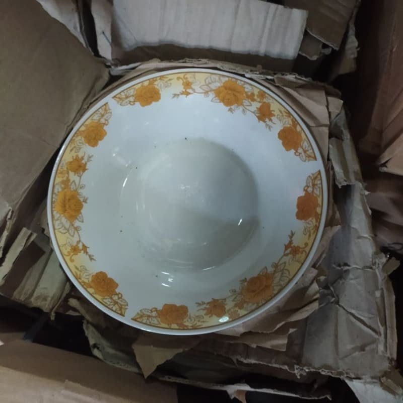 piring keramik/piring motif 12pcs/piring kramik mahkota 1 lusin