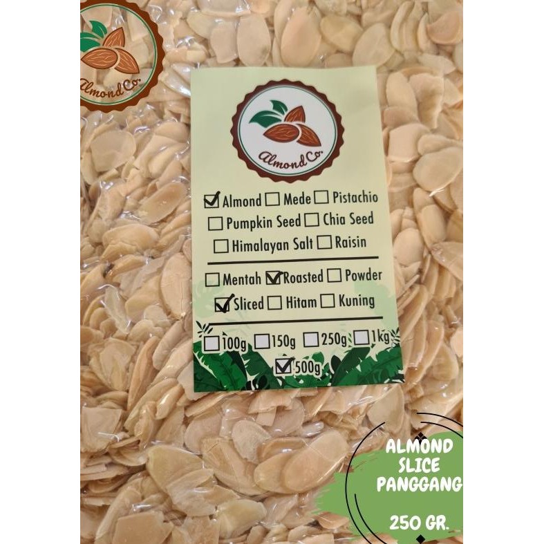 

Kacang Almond Slice Panggang (Roasted / Oven) 250 Gr