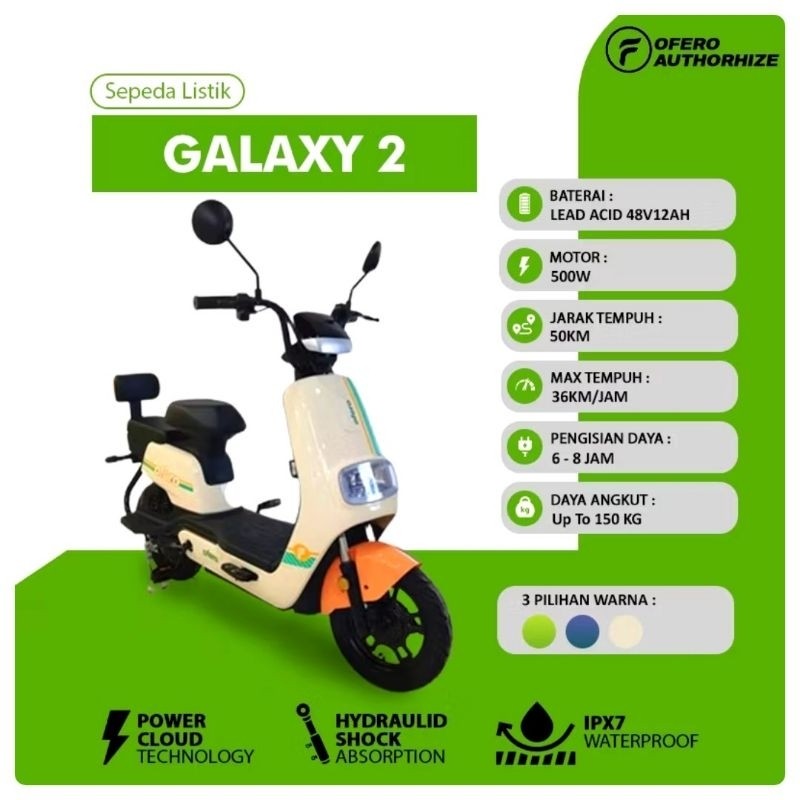Sepeda Listrik OFERO GALAXY 2 Baterai Lithium