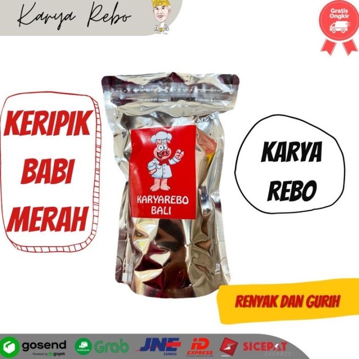 

original karya rebo keripik babi goreng merah samcam dan kerupuk kulit