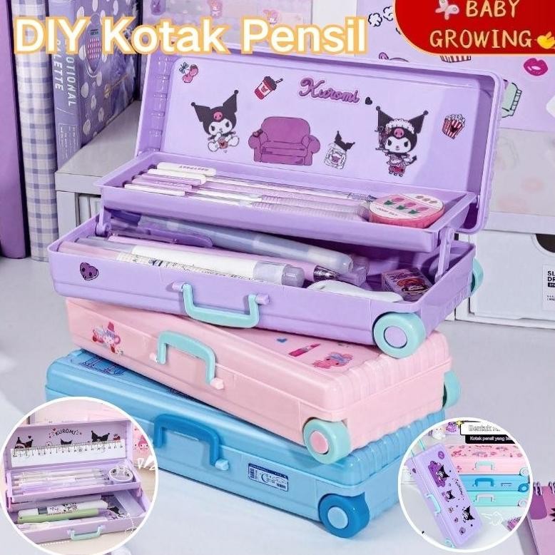 

Trt Sanrio Seri Kotak Alat Tulis troli Lucu Kuromi/Melody Pensil Kapasitas Besar Kotak Penyimpanan Alat Tulis Hadiah Anak-anak TERLARIS