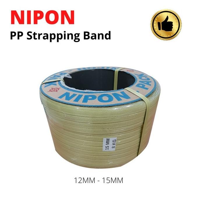 STRAPPING BAND NIPON 12MM 15MM KUNING 7KG BEBAS ONGKIR 20ROLL