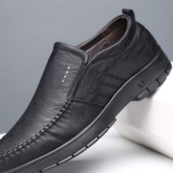 Sepatu Pantofel Pria Hitam Santai Formal Dewasa Tanpa Tali Kantor 134