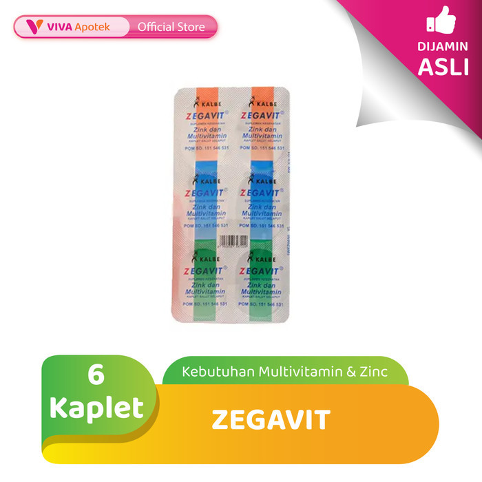Zegavit untuk Kebutuhan Multivitamin & Zinc (6 Kaplet)