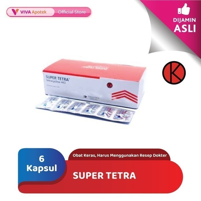 Super Tetra / Tetracycline / Infeksi Bakteri / Antibiotik (6 Kapsul)