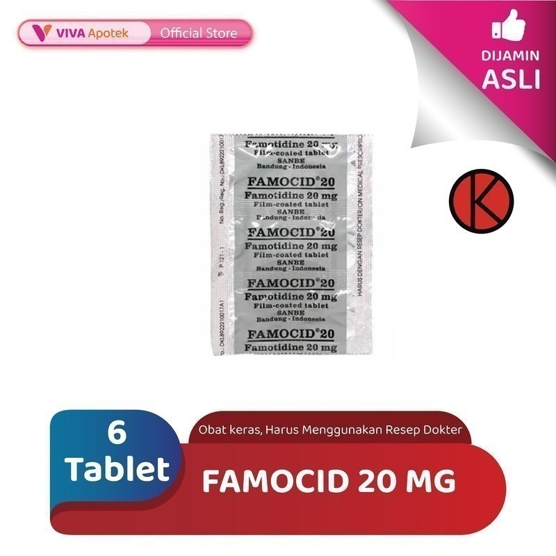 Famocid 20 mg / Famotidine 20 mg / Gangguan Pencernaan (6 Tablet)