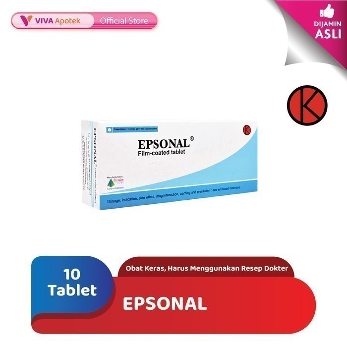 Epsonal 50 mg / Eperisone HCl / Kejang Otot (10 Tablet)