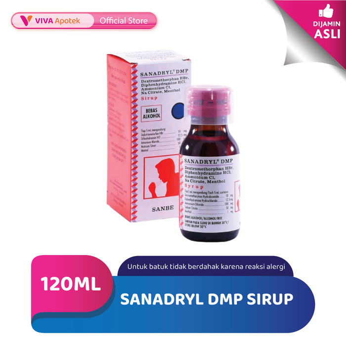 Sanadryl Dmp Sirup Membantu Mengatasi Batuk Tidak Berdahak (120 ml)