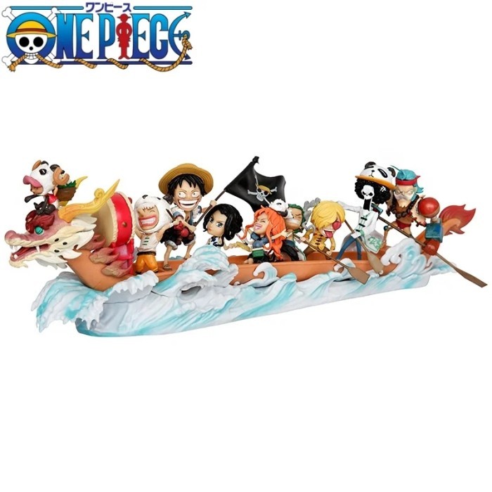Action Figure One Piece Set 9 Kru Mugiwara On The Dragon Boat Race