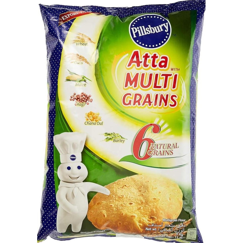 

] ATTA MULTI GRAINS 5kg PILLSBURY / Natural Grains / Tepung