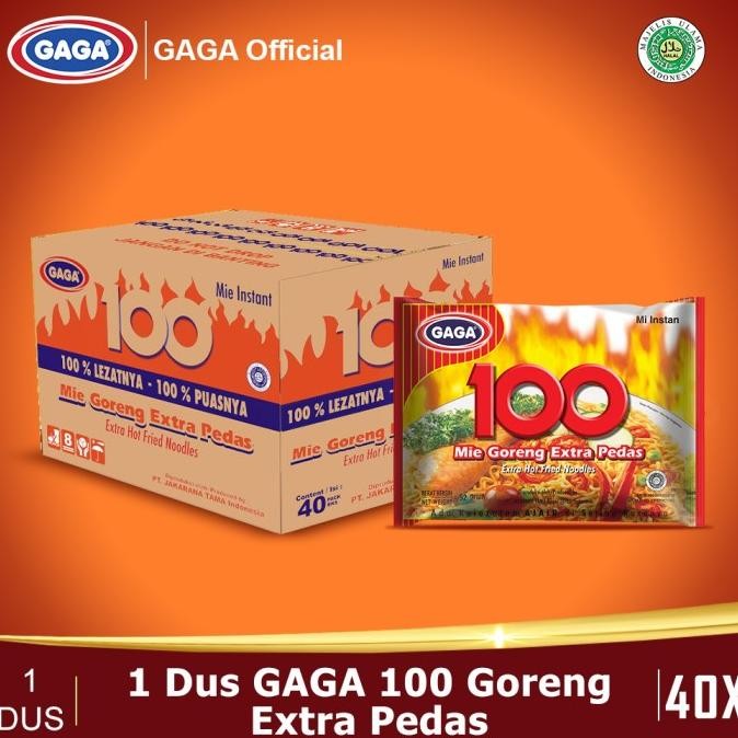 

GAGA 100 Goreng Extra Pedas 1 KTN isi 40 pcs