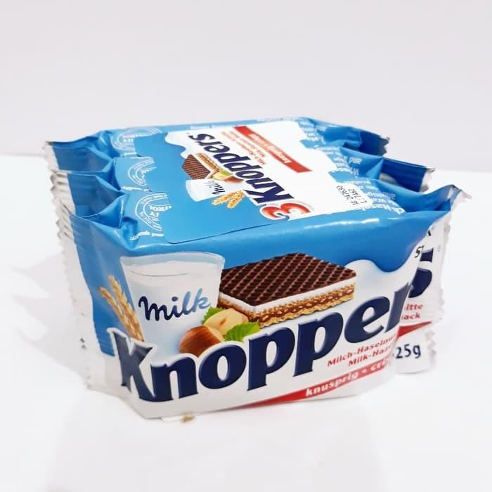 

Promo!! Storck Knoppers Milk Hazelnut Wafer Isi 3X25Gr / Wafer Import