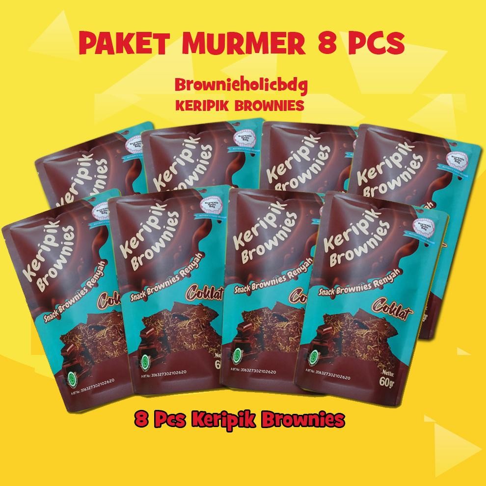

eq-77 Paket 8 Bungkus Keripik Brownies Crispy Coklat Brownieholicbdg Original