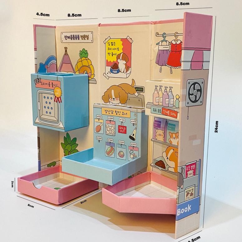 

jy-56 HD Kotak Pensil Karton Rak Berdiri Tingkat/Pencil Case/Pencil Box Hemat