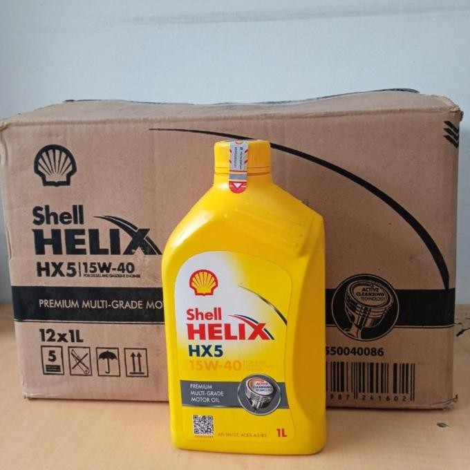 Oli  Oli Mesin Shell Helix Hx5 15W-40 1 Liter 1 L Shell (1 Dus Isi 12 Pcs)