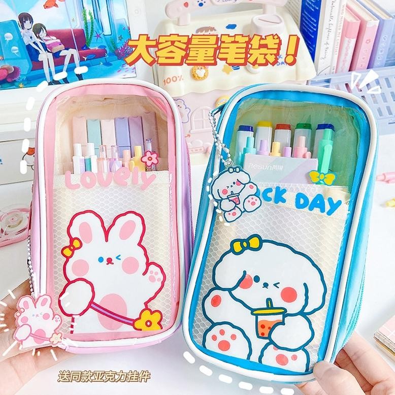 

KT78 (FREE GANTUNGAN) KOTAK PENSIL ANAK / TEMPAT TAS PENSIL ANAK 3 SLOT / PENCIL CASE AESTHETIC KARTUN JEPANG Hemat