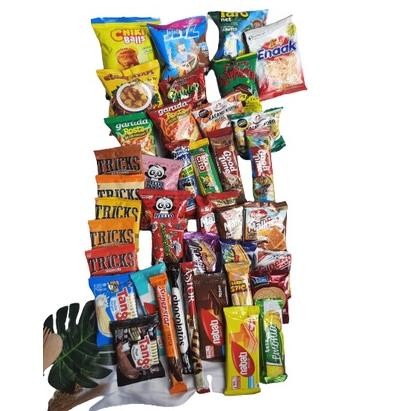 

uk-12 PAKET NGEMIL DAPAT 40 ITEM SNACK BERAGAM TAMBAHAN 3 SUSU UHT Premium