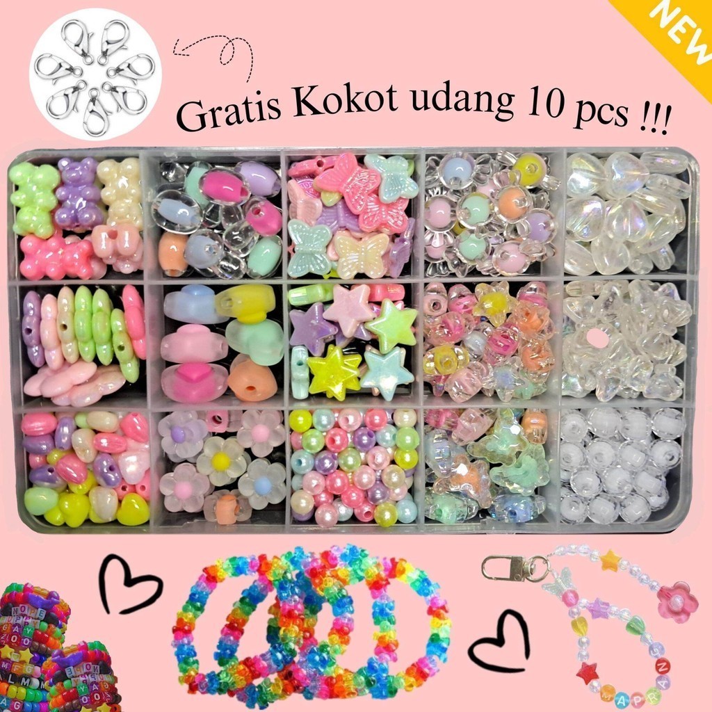 COBA DIY MANIK MANIK 1 SET KOTAK/MANIK MANIK SEROK 1 SET KOTAK/DIY MANIK 1 SET AESTHETIC/ MANIK 1