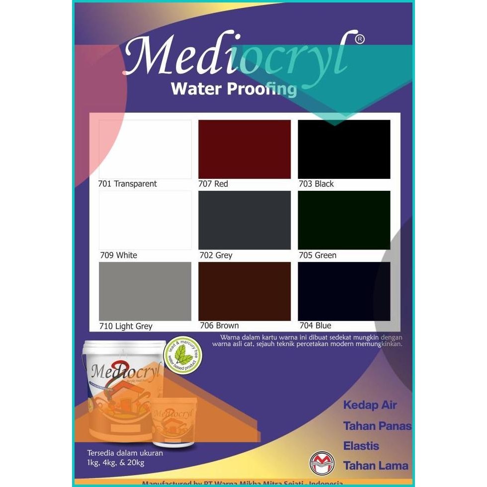Mediocryl Water Proofing Galon (4 Kg) / Cat Anti Bocor 8JVLZ4 parts