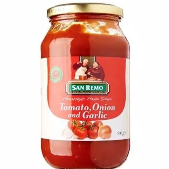 

San Remo Pasta Sauce Tomato Onion & Garlic 500Gr