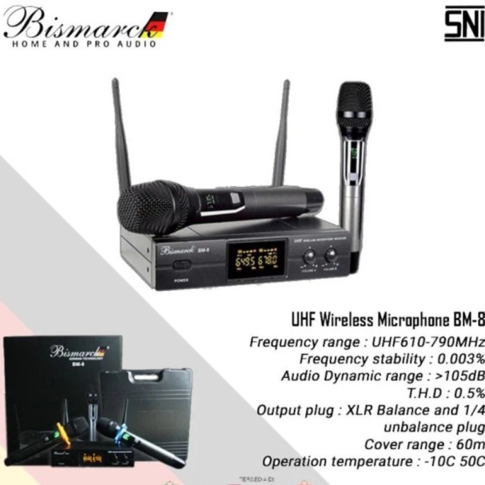 Ready!!! MIC WIRELESS Charger Cas BISMARCK BM 8 BM8 UHF Recharge 18650 ORI