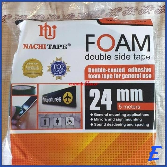 

| EV | DOUBLE TAPE NACHI FOAM 24 MM TEBAL BUSA ISOLASI BOLAK BALIK